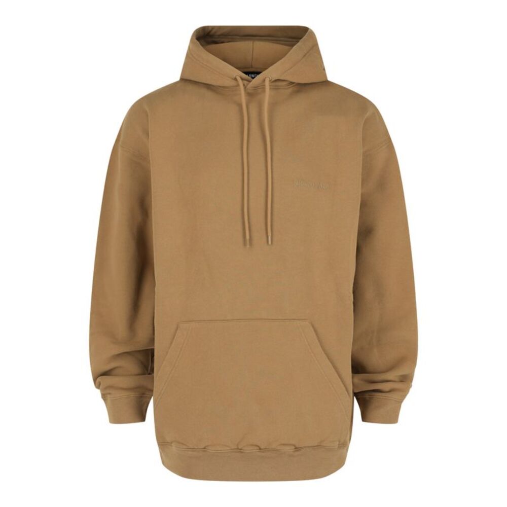 Balenciaga Embroidered Logo Hoodie Brown Mens